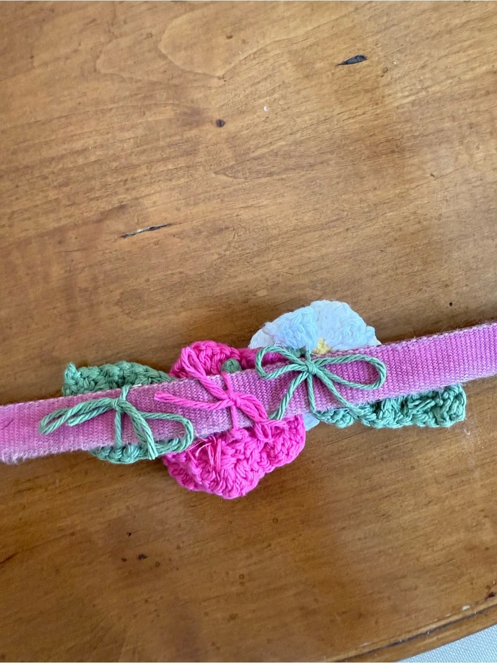 Brand New Hand Crochet Floral Deluxe Embellishments For M-L Dog/Cat Collar; 6” L